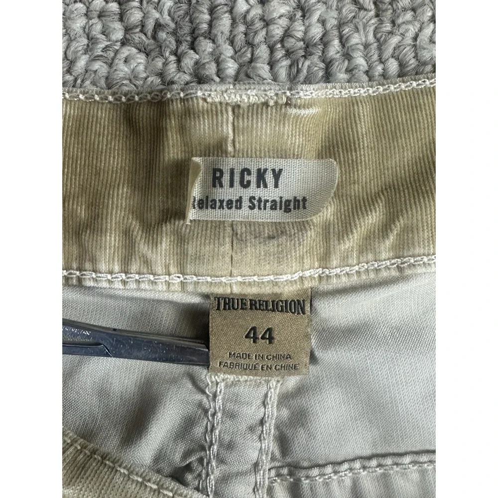 True Religion Ricky Relaxed Straight Corduroy Jeans Men's 44x29 Hip Hop Baggy